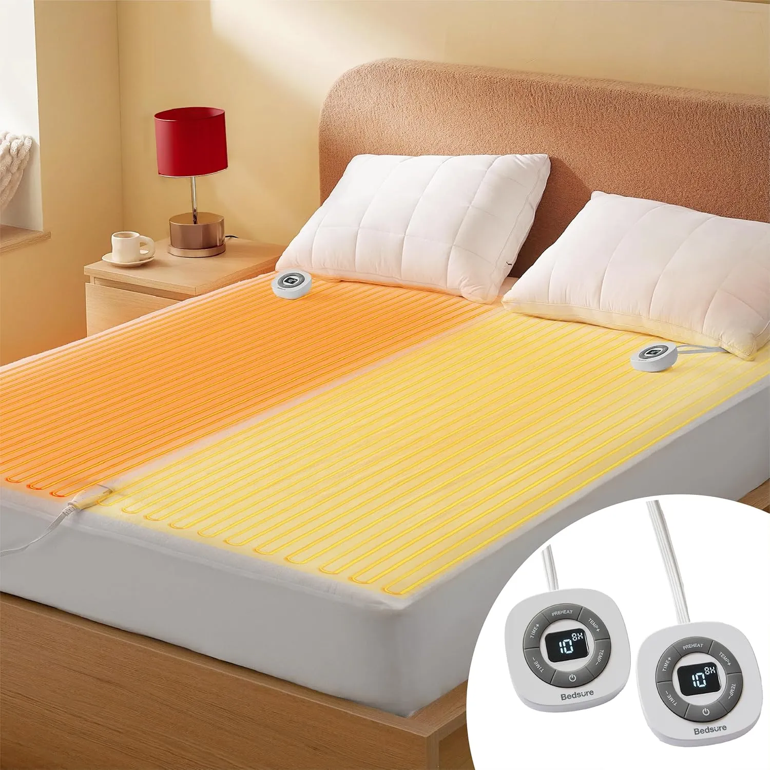 Polyester Microfiber Heated Mattress Pad