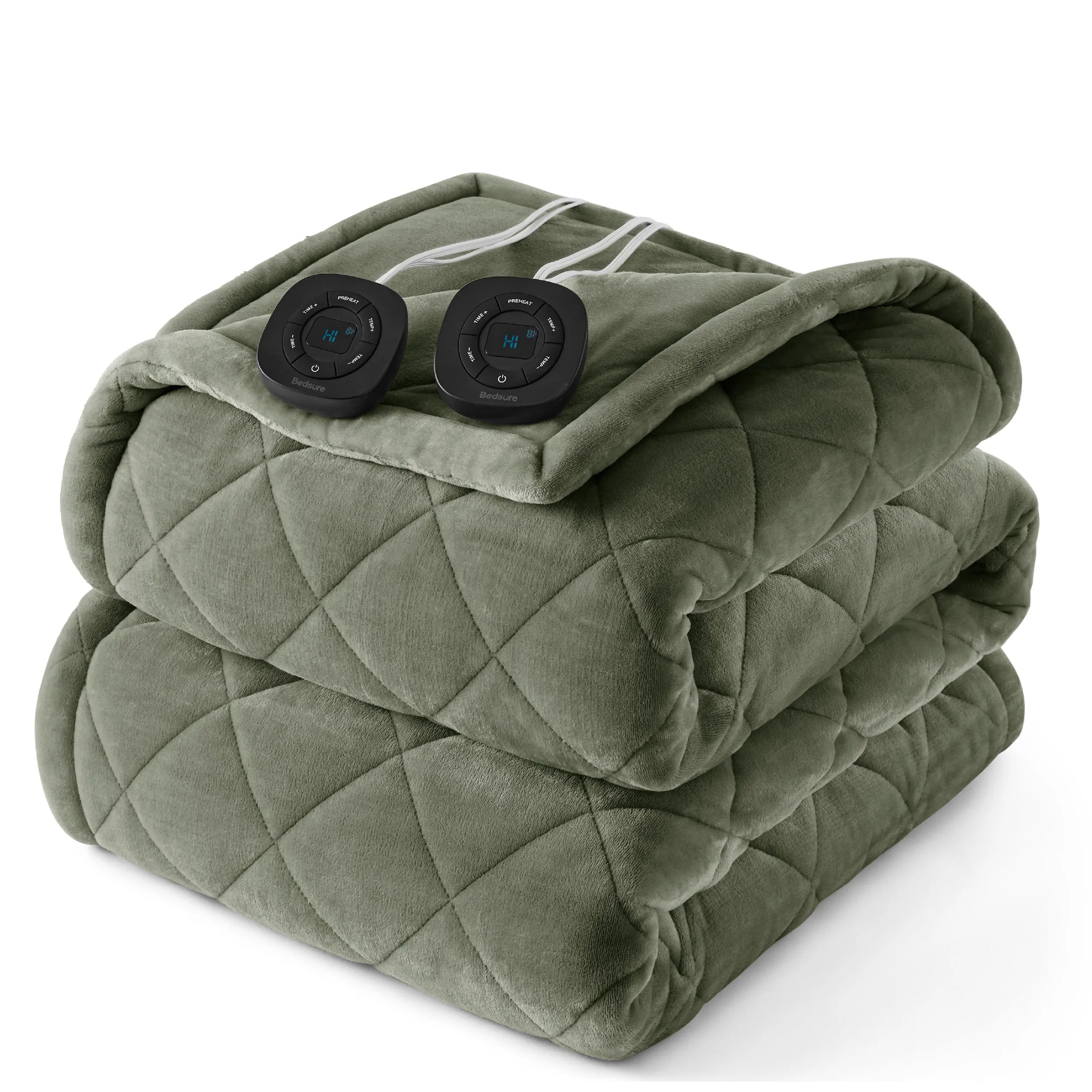 Quilted Sherpa Fleece Heated Blanket