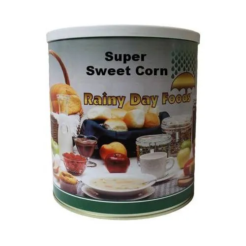 Rainy Day Foods Gluten-Free Dehydrated Corn Super Sweet 40 oz #10 Can - 40 Servings