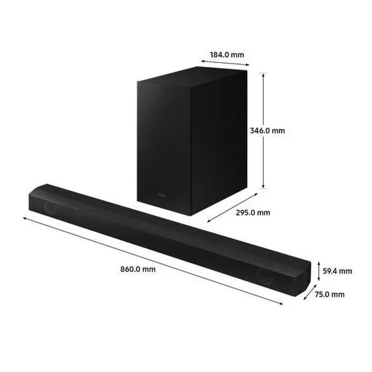 Samsung HW-B530XU 2.1 Ch Wireless Soundbar with Subwoofer and game mode Black