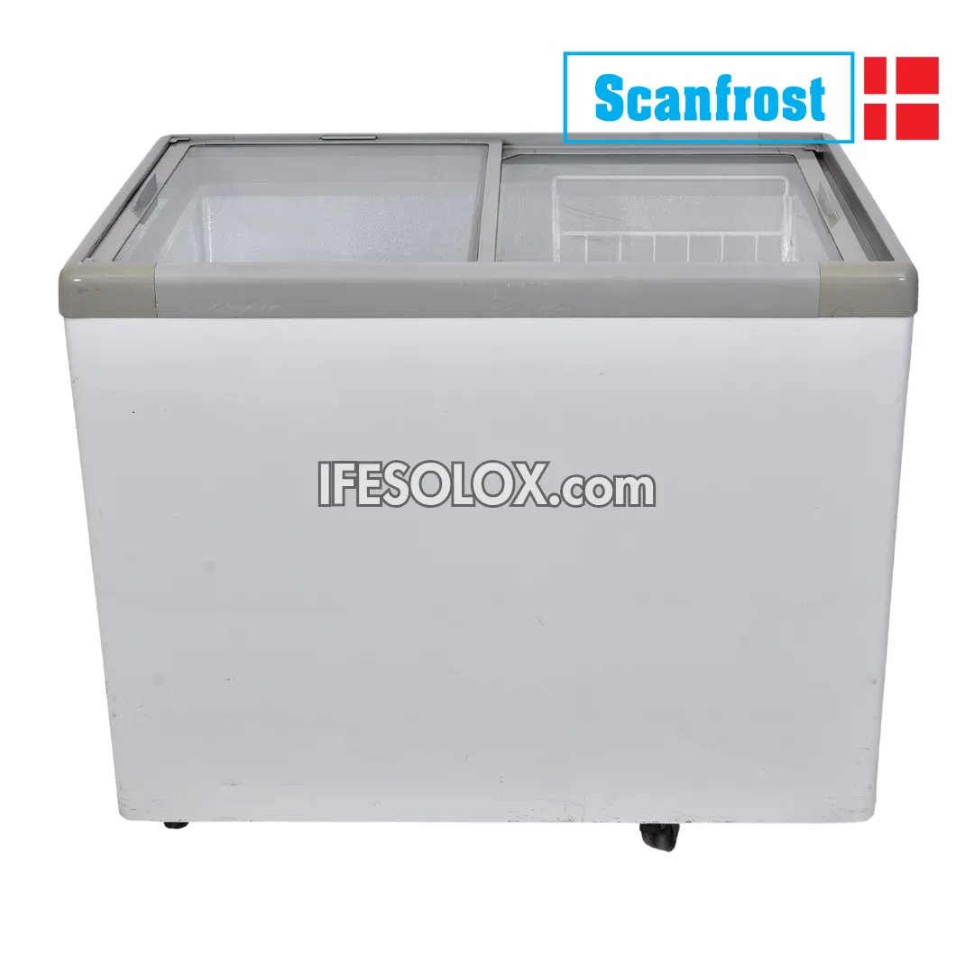 ScanFrost SFCH300 300 Liters Glass Top Showcase Chest Deep Freezer - Brand New