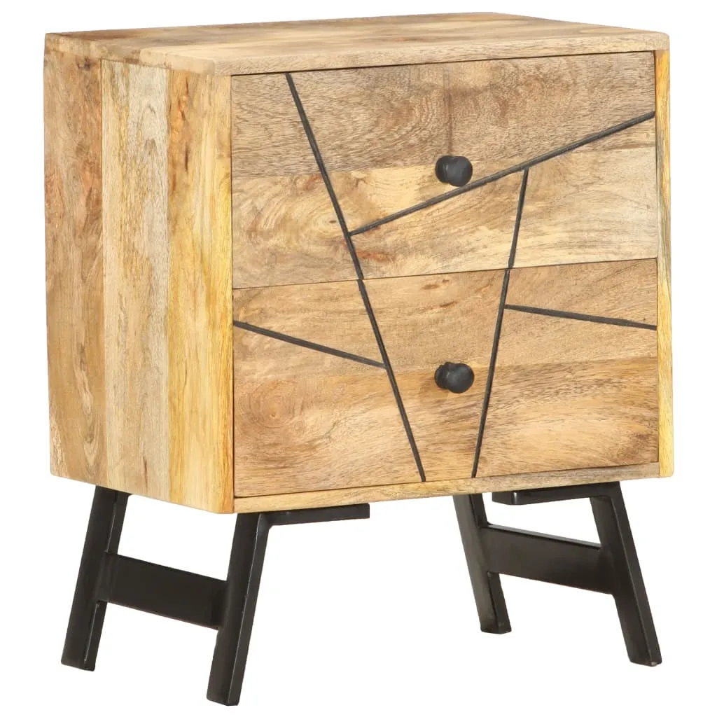 Solid Mango Wood Bedside Cabinet