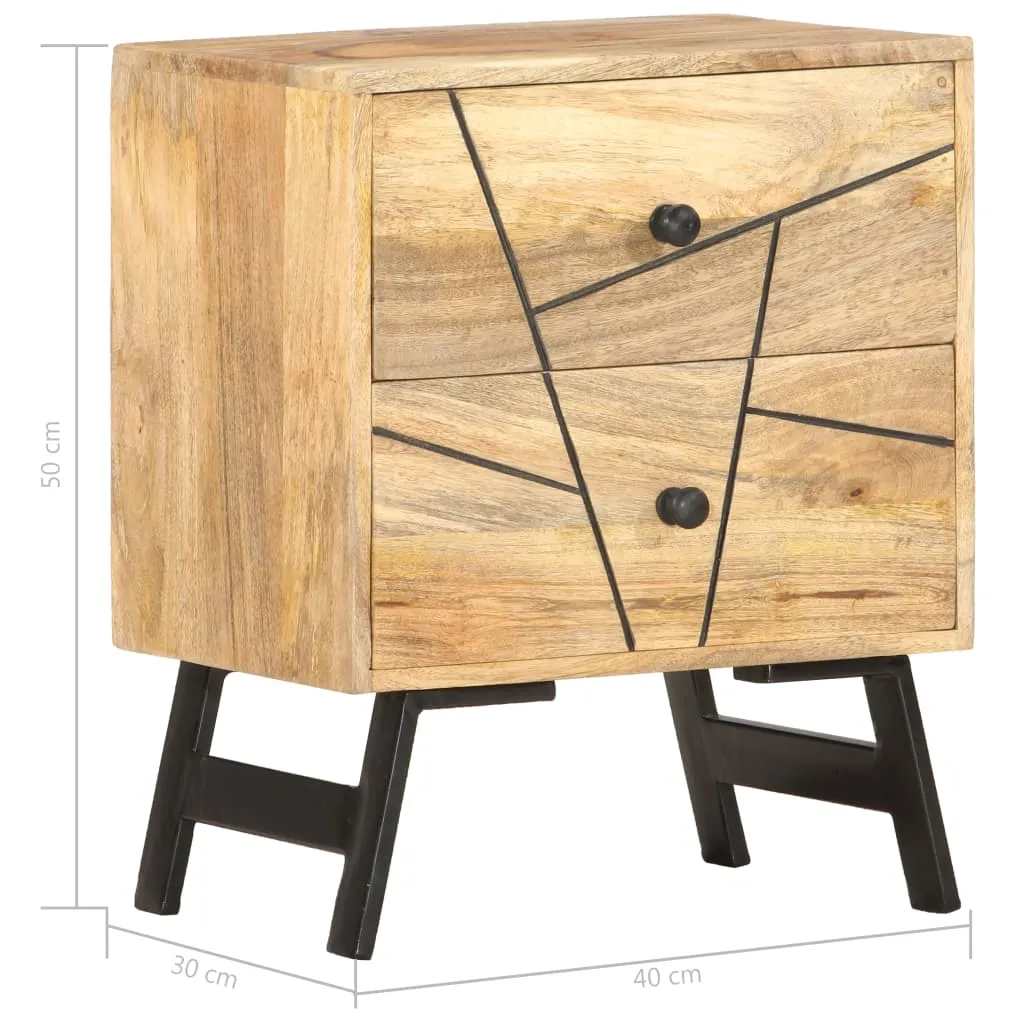 Solid Mango Wood Bedside Cabinet