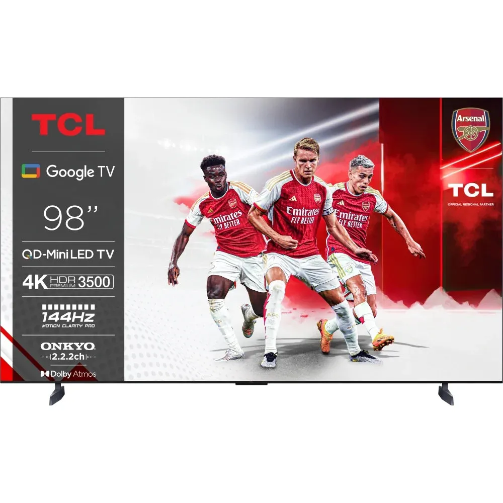 TCL 98C855K 98 Inch C855K 4K UHD QLED Mini LED Smart TV and Q75H 5.2.1ch Dolby Atmos Soundbar with Subwoofer Bundle 2024