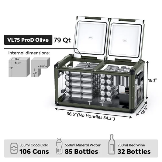 VL75ProD 12V Heavy Duty Fridge Freezer | ICECO | 75 LT