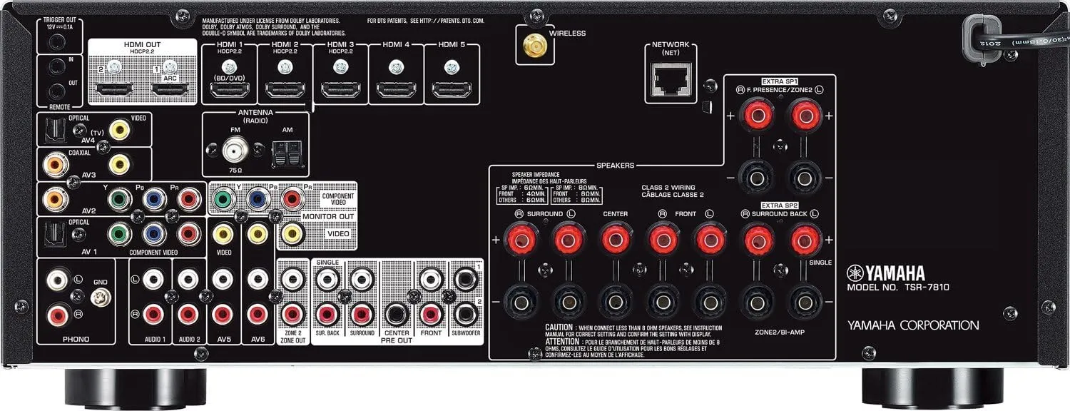 Yamaha TSR-7810 7.2 ch 4K Atmos DTS Receiver Dolby