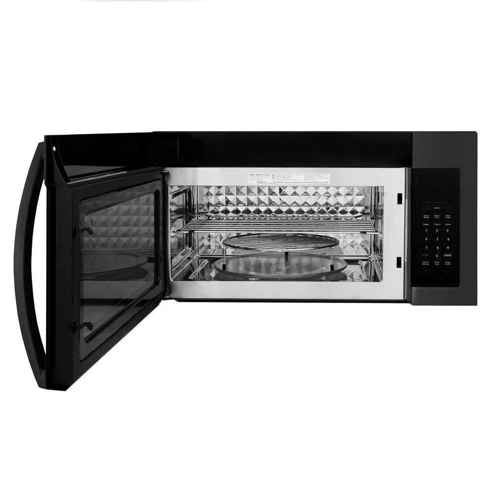 ZLINE 30 in. Black Stainless Steel Over the Range Convection Microwave Oven with Modern Handle (MWO-OTR-30-BS)