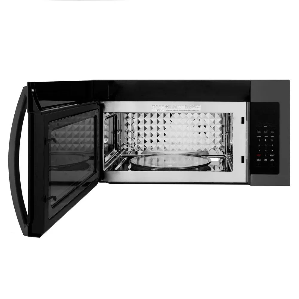 ZLINE 30 in. Black Stainless Steel Over the Range Convection Microwave Oven with Modern Handle (MWO-OTR-30-BS)